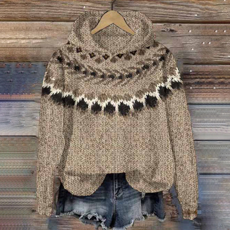 Vintage Tribal Geometry Pattern Warm Comfy Sweater artswardrobe
