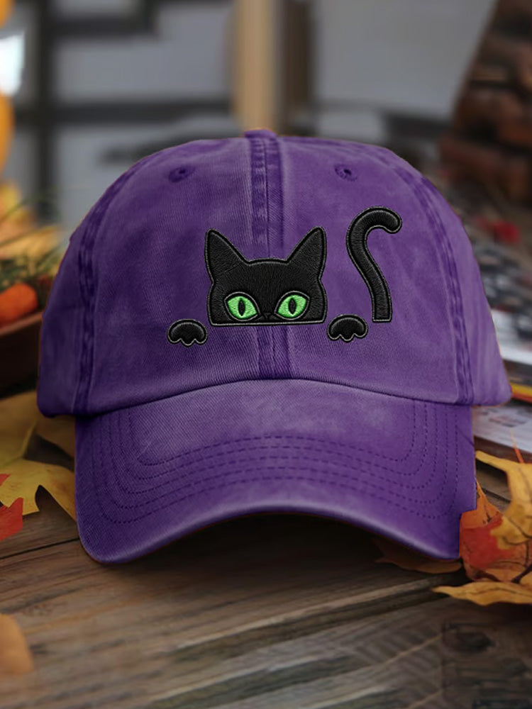 Unisex Black Cat Baseball Cap elevenforest