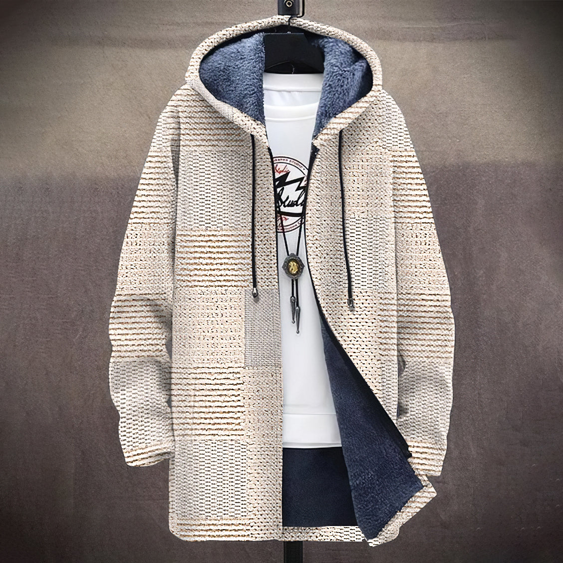 Men's Vintage Jacquard Knitted Comfort Hooded Cardigan elevenforest