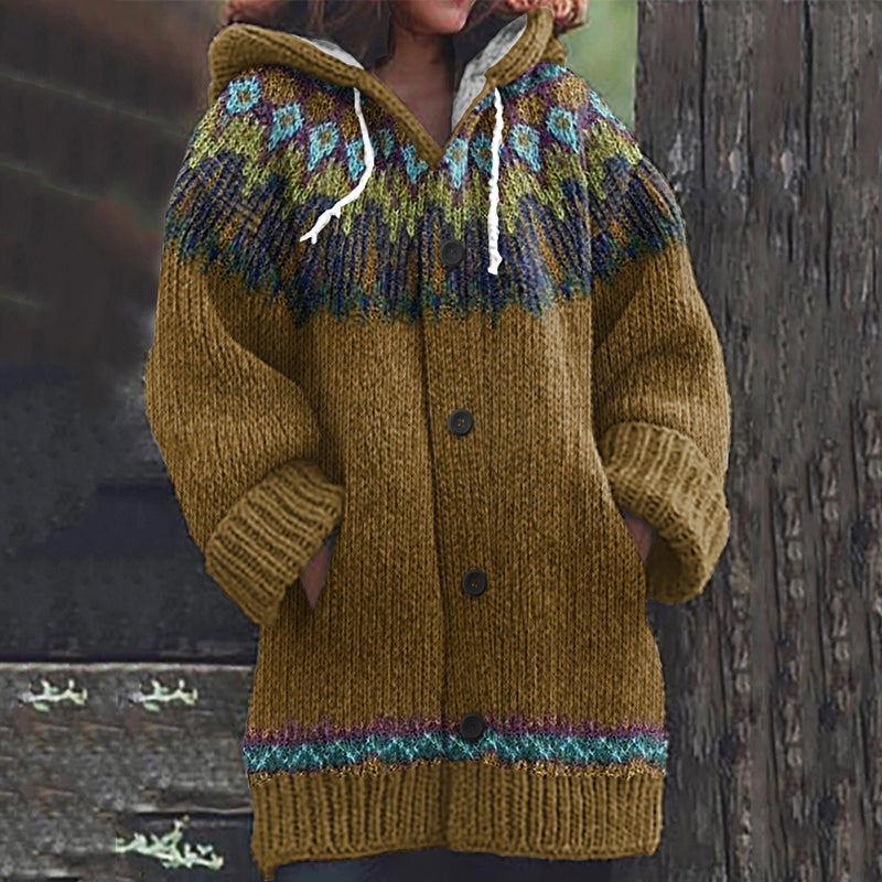 Vintage Colorwork Warmth Knit Jacquard Print Women's Sweater elevenforest