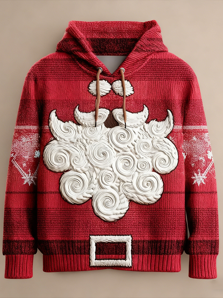 Comstylish Christmas Vintage Style Men's Hooded Knit Sweater