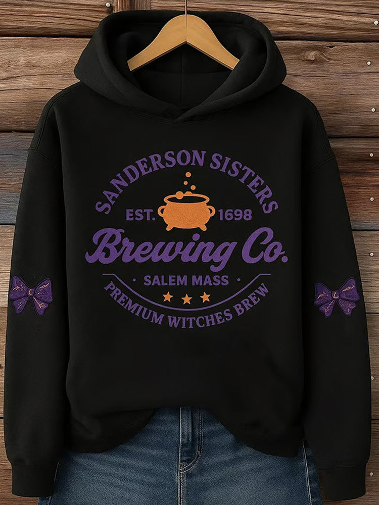 Women's Casual Halloween Graphic Print Warm Hoodie artswardrobe