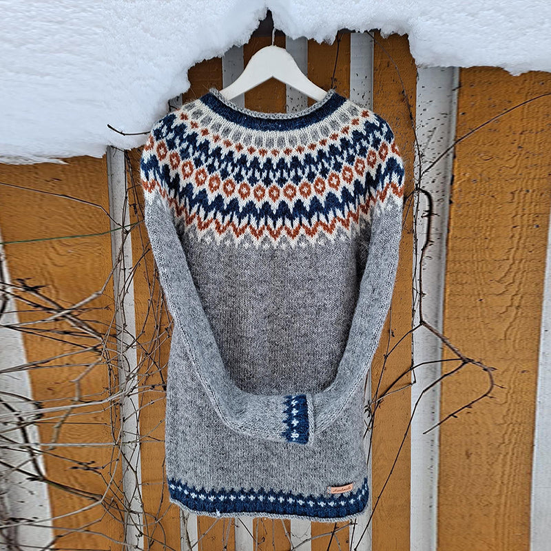 Vintage Icelandic Knit Jacquard Warmth Sweater(Unisex) elevenforest