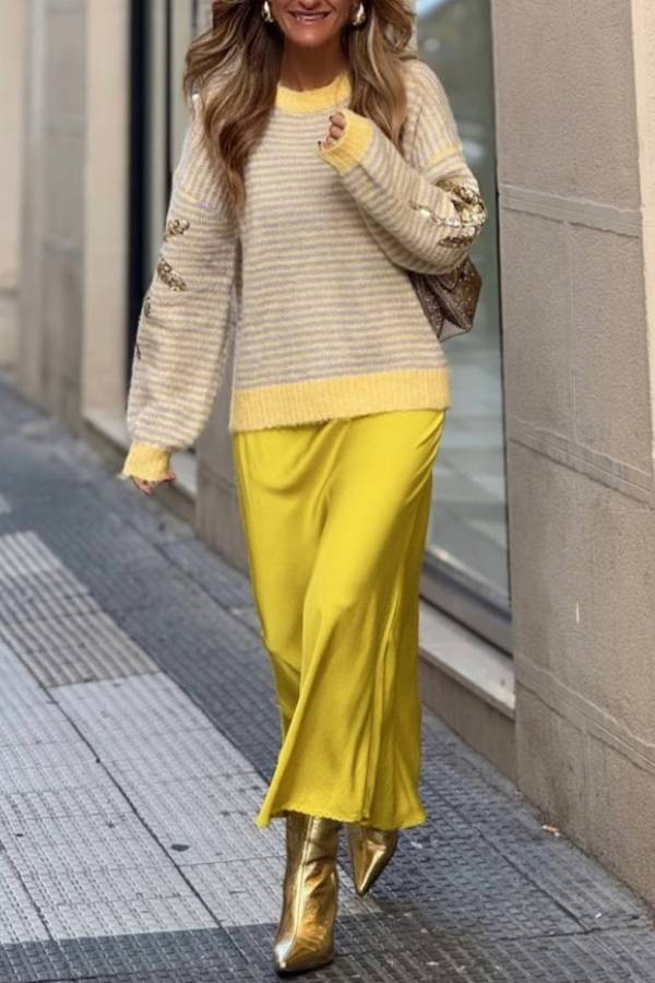 Consuelo® | Striped/sequin sweater