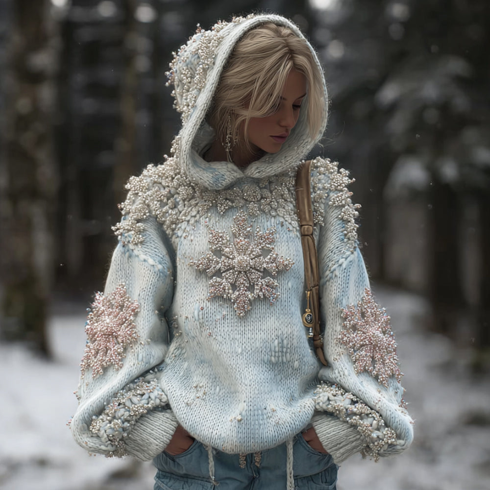 Women's Halloween Snowflake Sparkle Warm Sweater artswardrobe