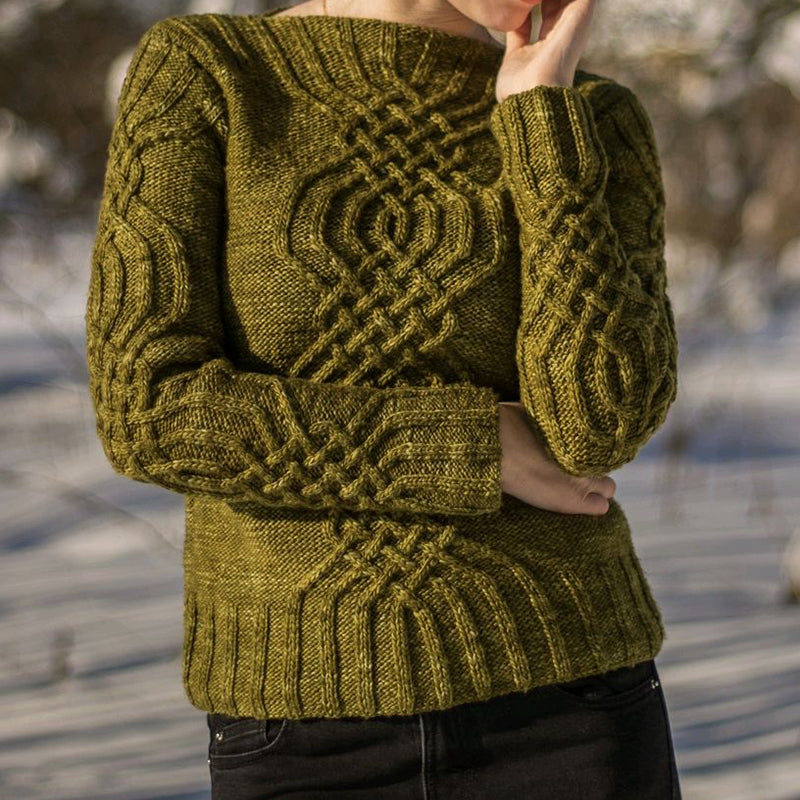 Vintage Chunky Knit Cable Jacquard Aran Sweater artswardrobe