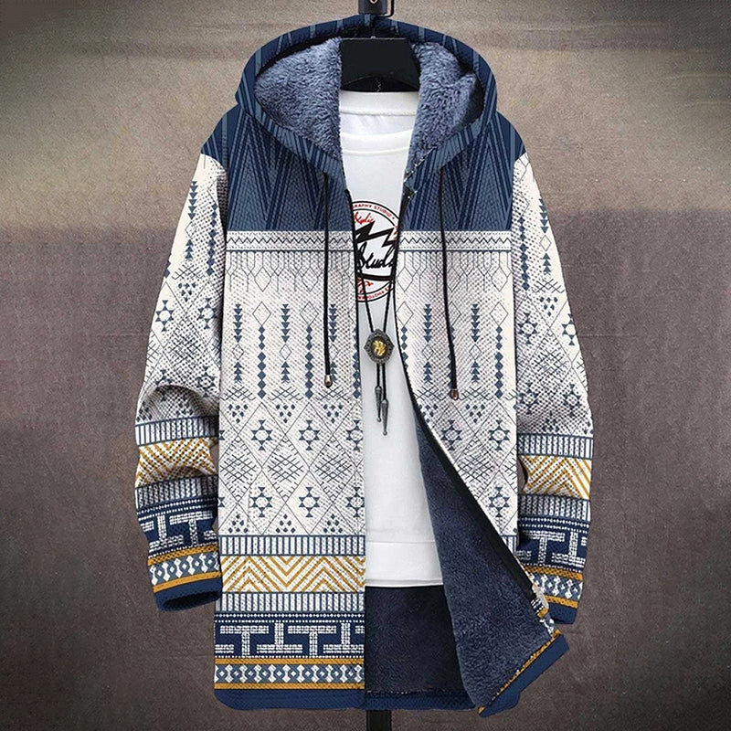 Retro Art Print Plush Thickened Long Sleeve Sweater Jacket Cardigan elevenforest