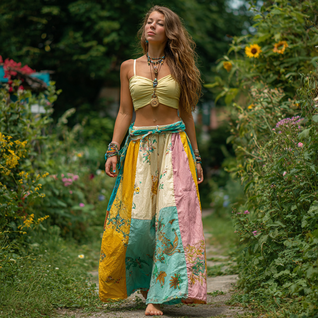 Women's Bohemian Patchwork Casual Pants artswardrobe