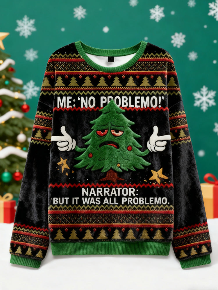 Comstylish Funny Christmas Tree Christmas Ugly Flannel Sweater