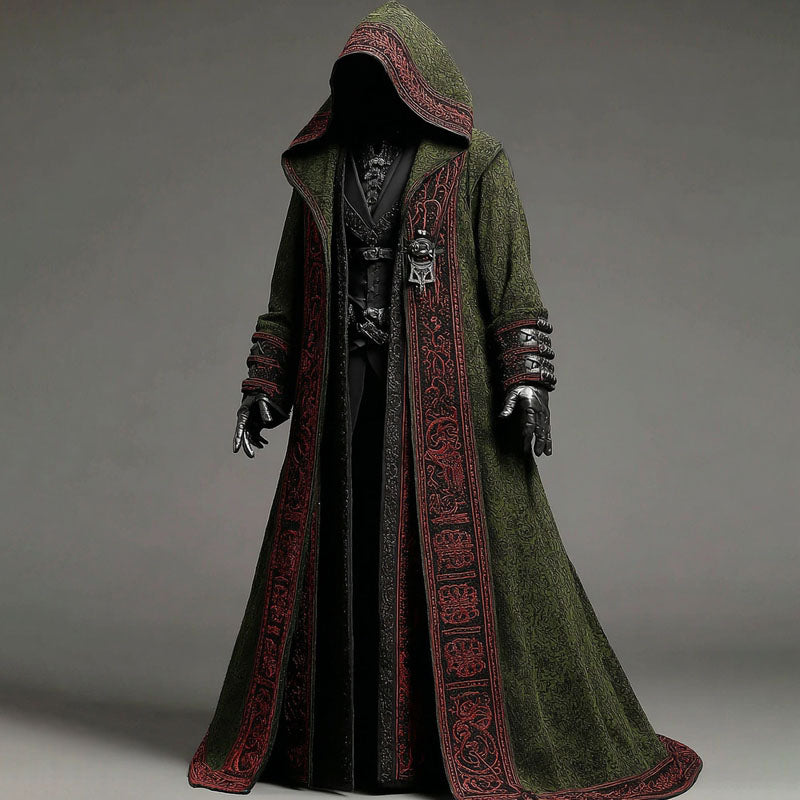 Men's Celtic Knot Patchwork Contrast Color Cape