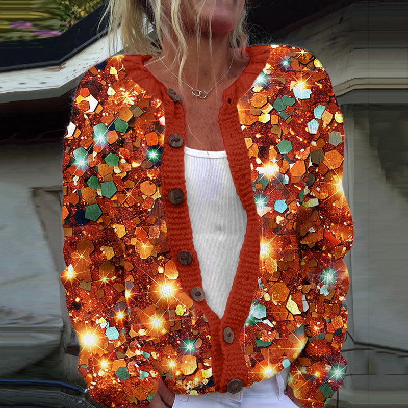 Vintage Embroidered Glitter Art Cozy Casual Sweater artswardrobe