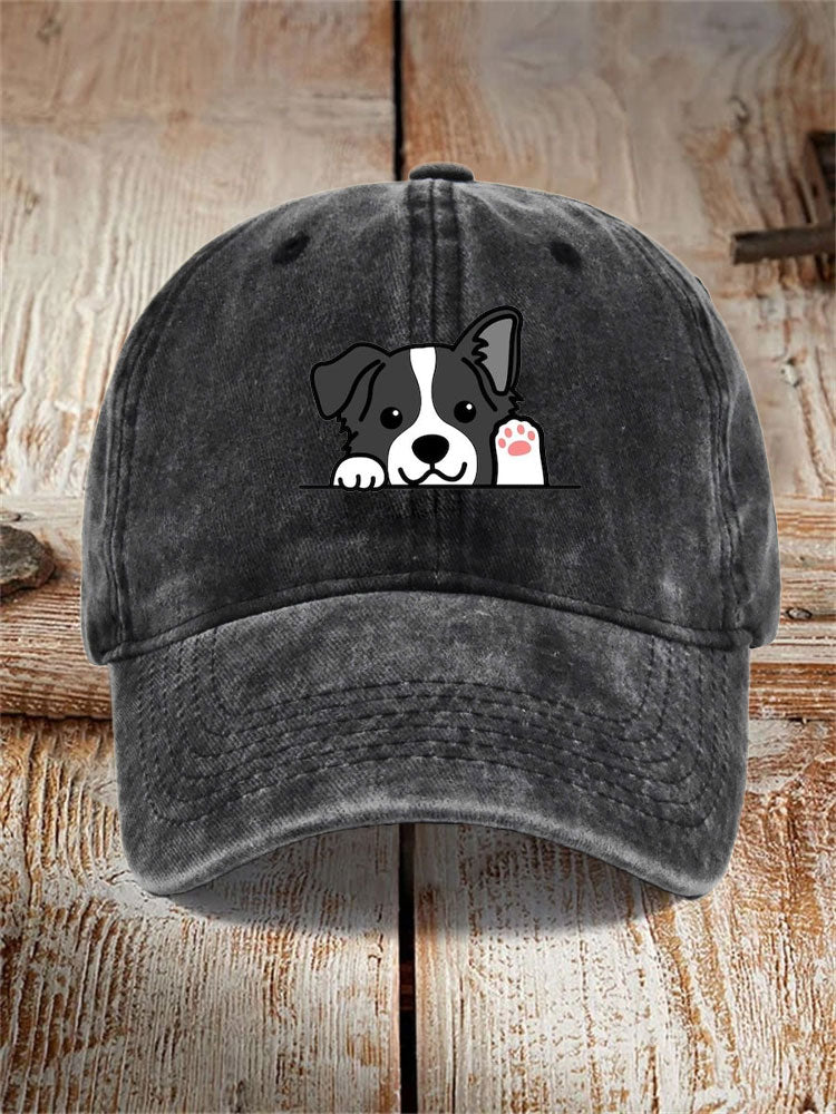 Comstylish Unisex Casual Pet Dog Print Washed Hat
