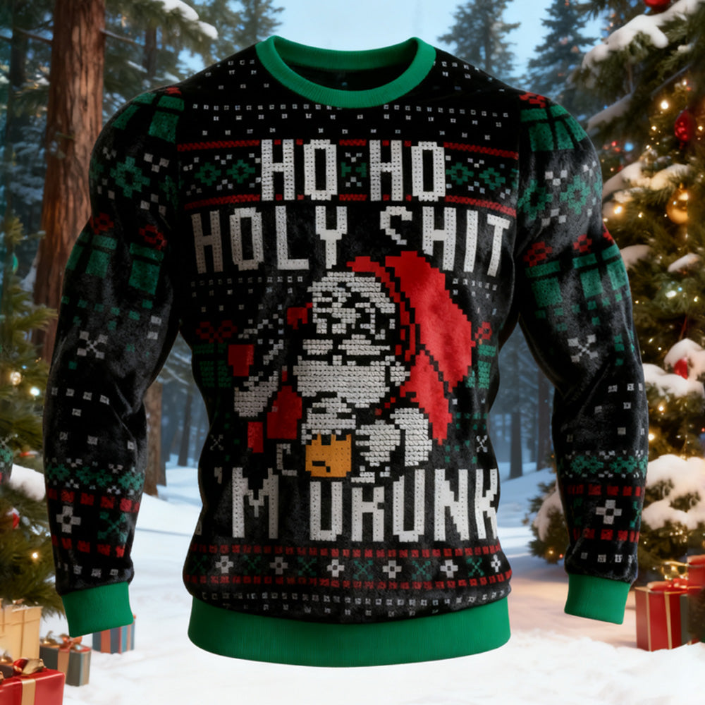 Comstylish Santa Claus Christmas Ugly Flannel Sweatshirt