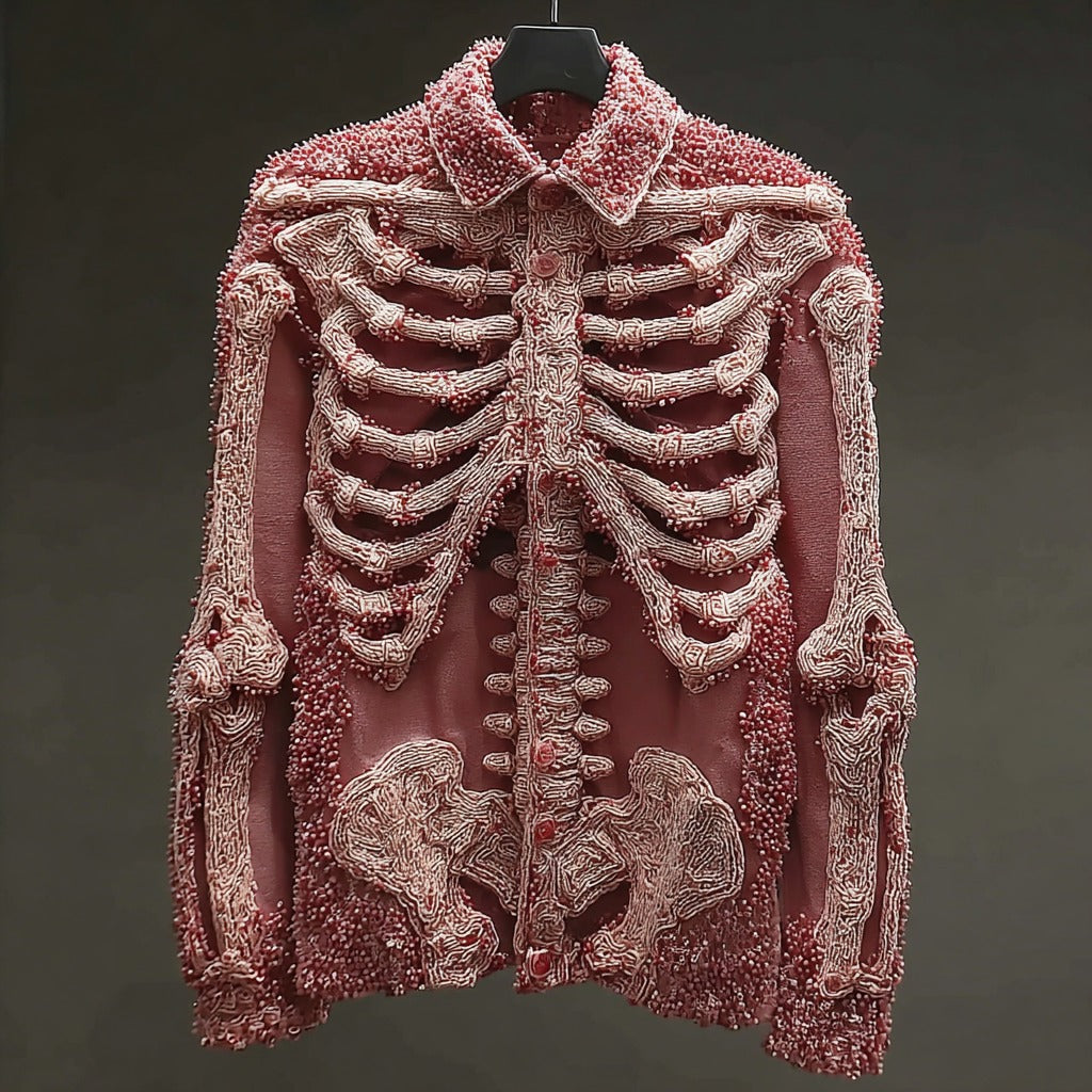 Comstylish Women's Vintage Anatomy And Rose Art Casual Shirt