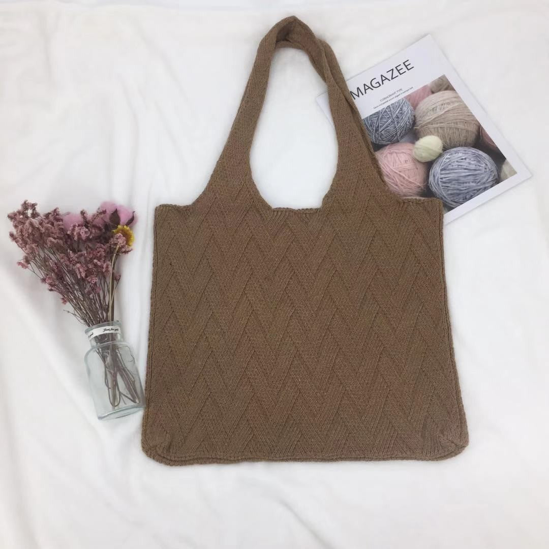 Knitted bag fashion all-match one shoulder woolen bag