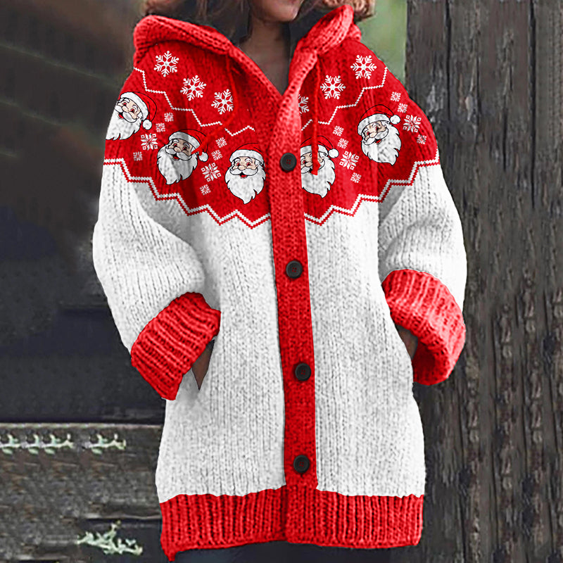 Vintage Christmas Snowflake Knitted Warm Cardigan Sweater elevenforest