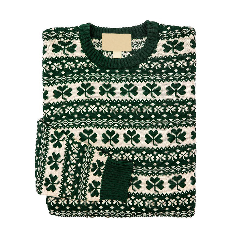Women's Irish St. Patrick's Day Shamrock Cozy Knit Sweater artswardrobe