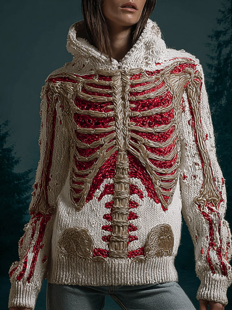 Halloween Bloody Anatomy Art Hooded Sweater artswardrobe