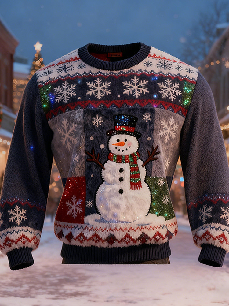 Comstylish Santa Claus With Hands In Pockets Multi-color Flannel Crew Neck Sweatshirt