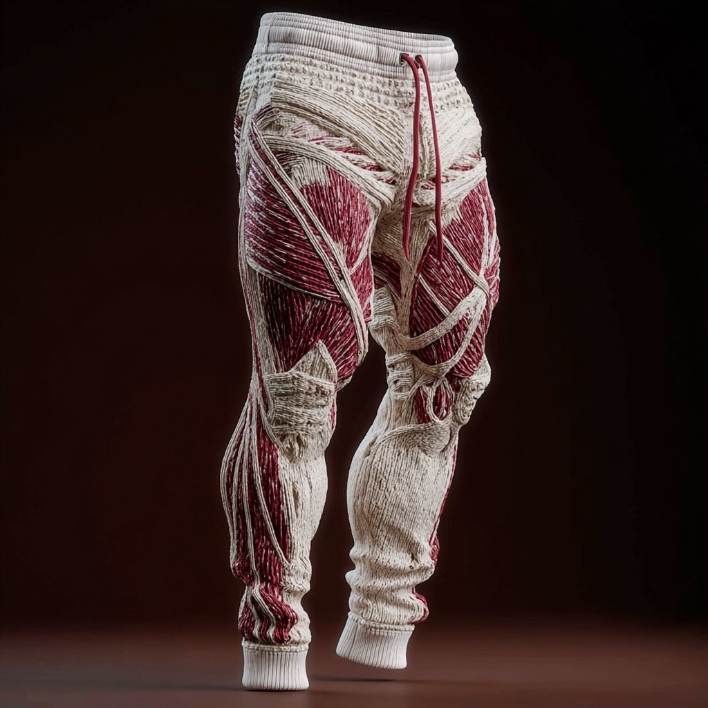 Men's Vintage Muscle Anatomy Art Cozy Knit Sweatpants artswardrobe