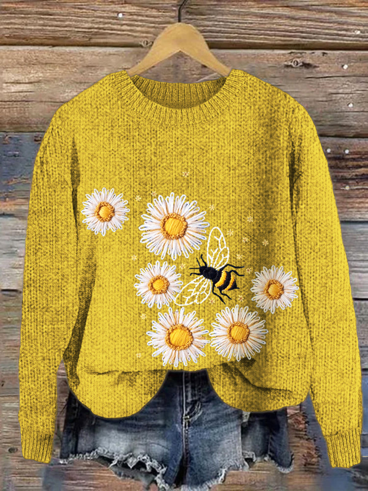 Bee & Daisy Crew Neck Knit Sweater artswardrobe