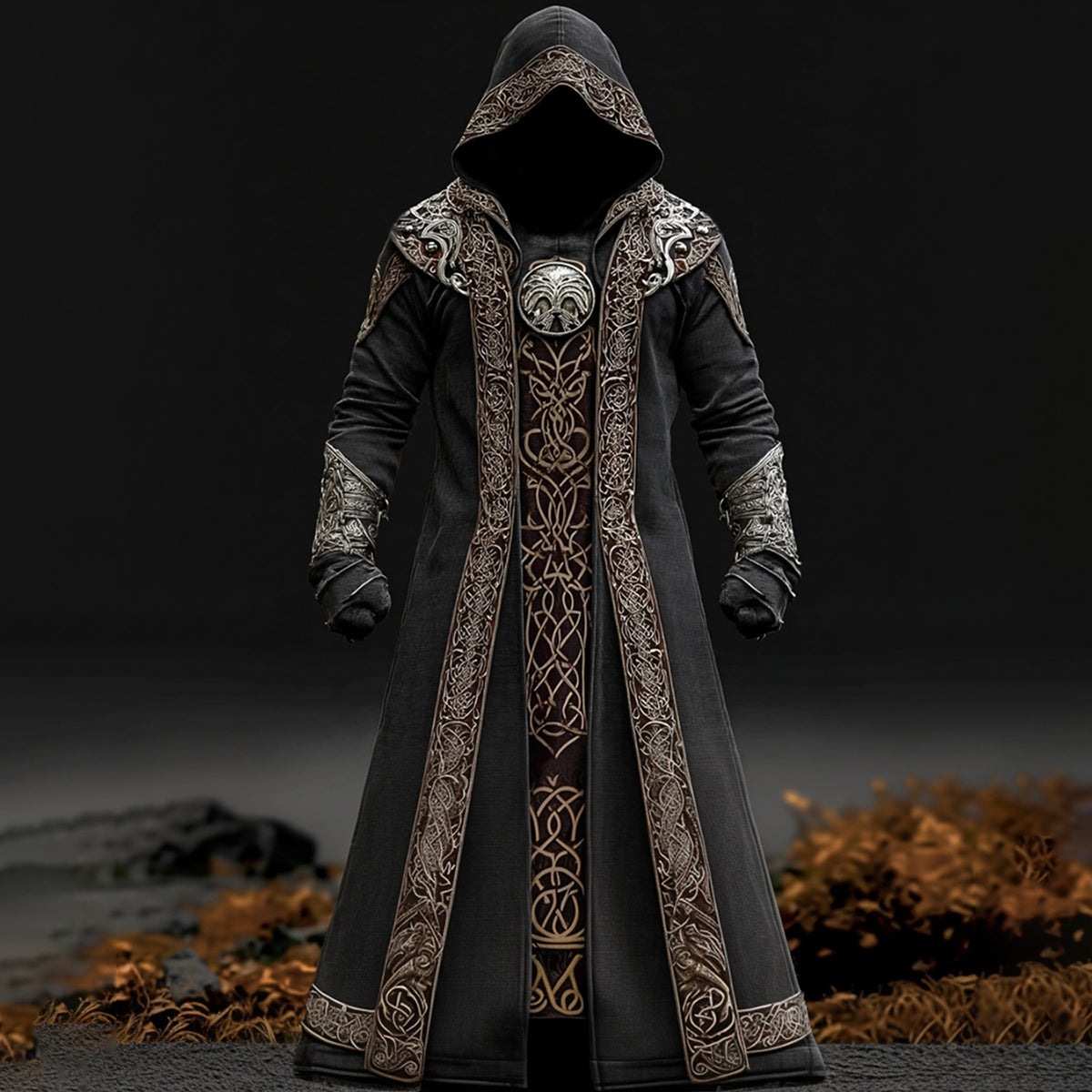 Men's Viking Celtic Knot Embroidered Cape