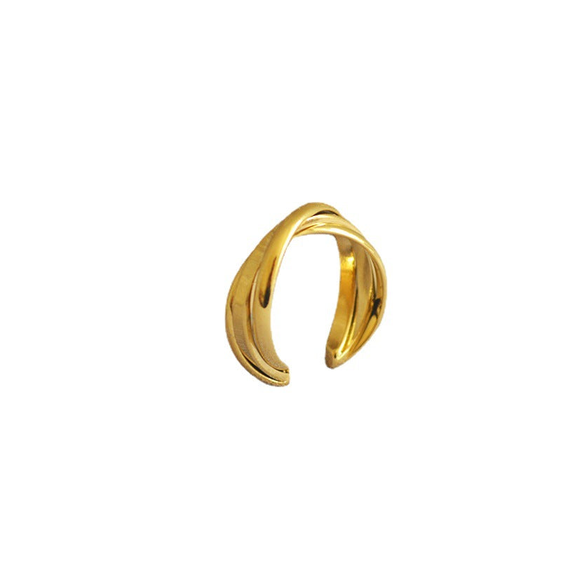 Oro Anello bellissimo con stile unico