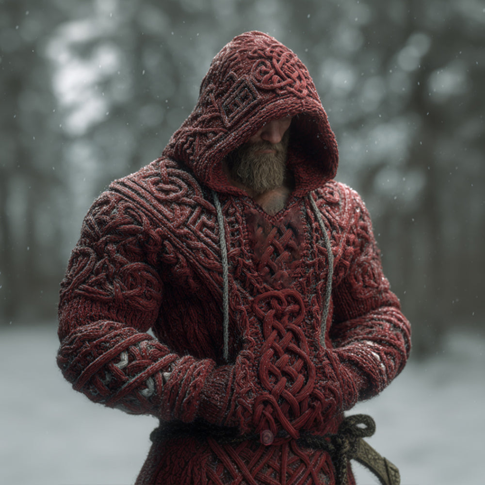 Men's Christmas Celtic Knot Patterned Hooded Sweater artswardrobe