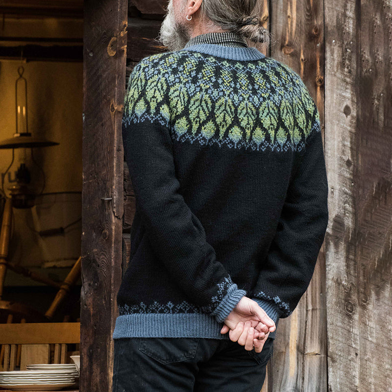 Vintage island knitted jacquard crew neck sweater elevenforest