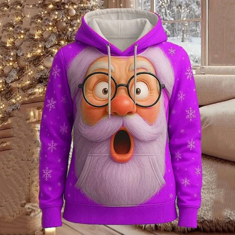 Comstylish Women's Christmas Funny Santa Art Hoodie