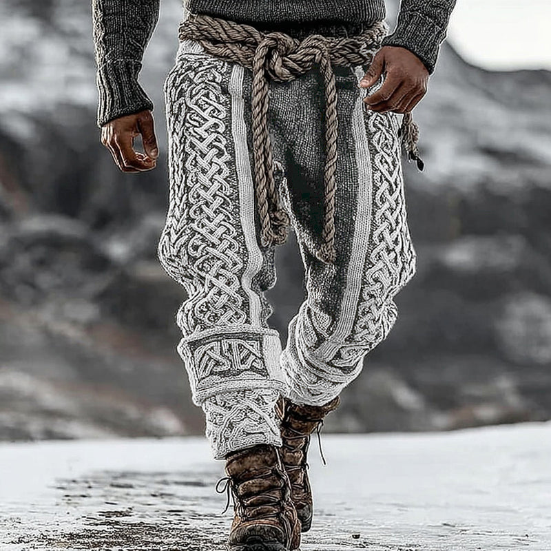 Men's Viking Tribal Celtic Pattern Art Knit Pants artswardrobe