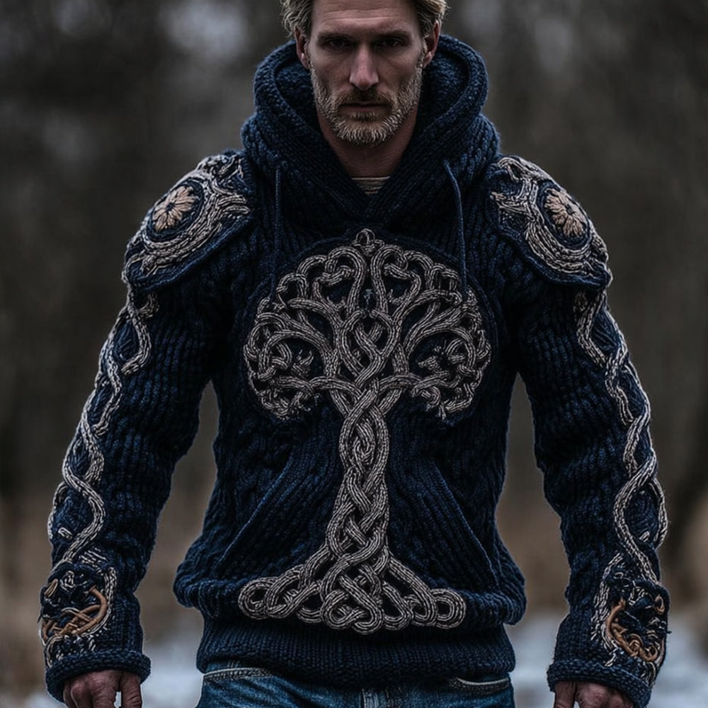 Men's Viking-style Tree Of Life Vintage Hoodie elevenforest