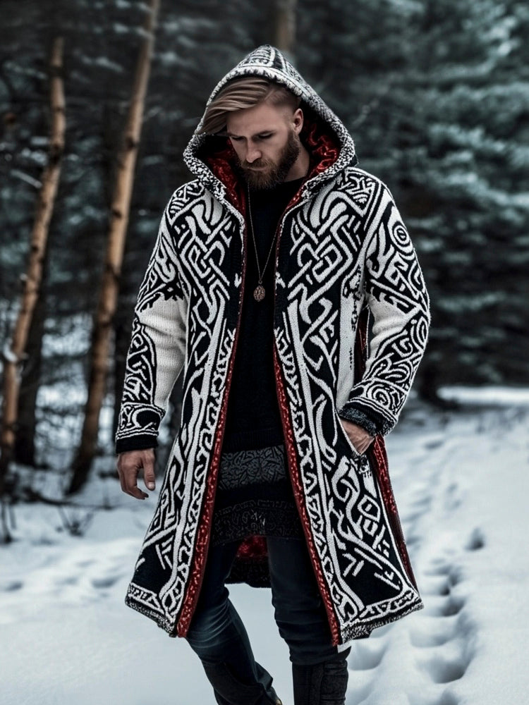 Viking Warrior Totem Men's Hooded Jacket artswardrobe