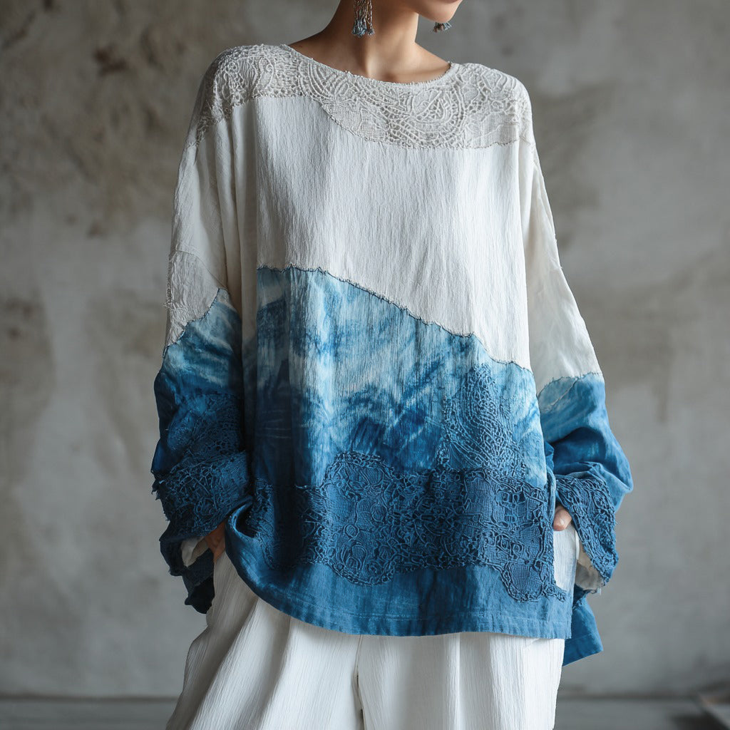 Vintage Marble Texture Collection Bohemia Women Style Gradient Gilded Pattern Linen T-shirt artswardrobe