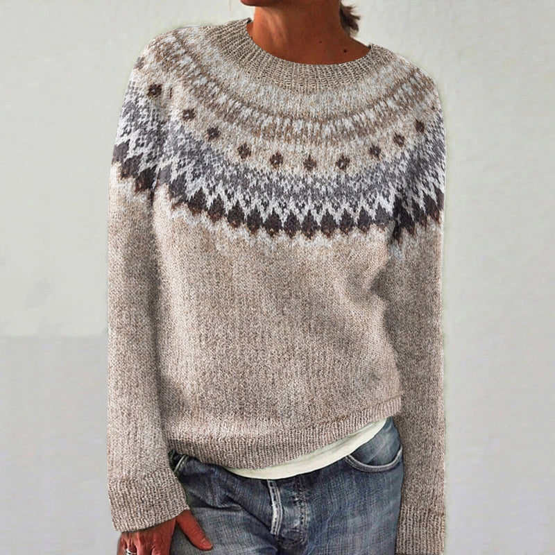 Vintage Geometric Icelandic Warm Comfy Sweater artswardrobe