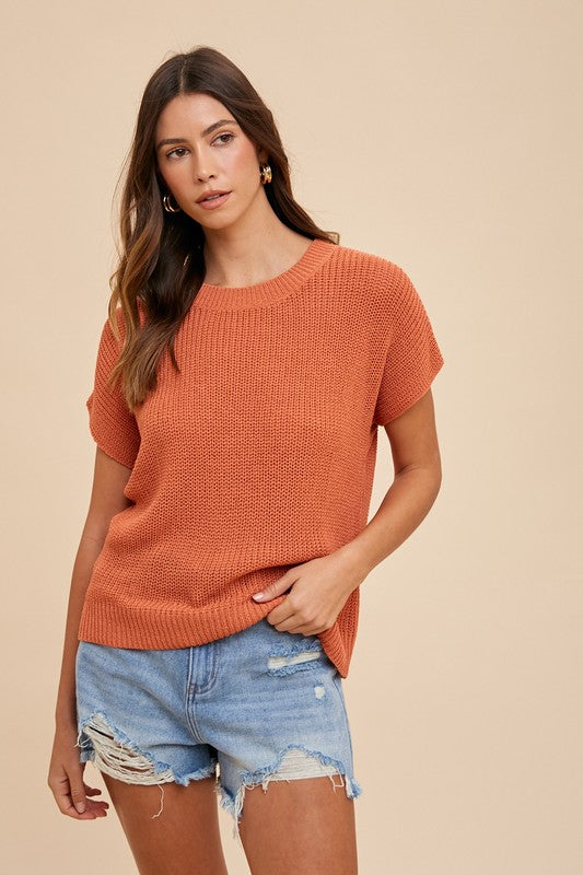 Marianne® | Short-sleeved crew neck sweater