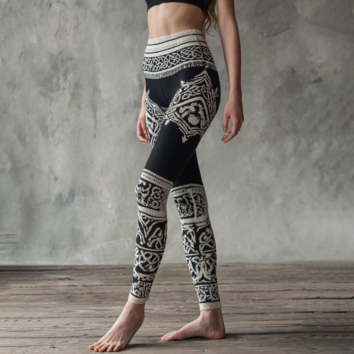 Women's Viking Celtic Knot Print Leggings artswardrobe