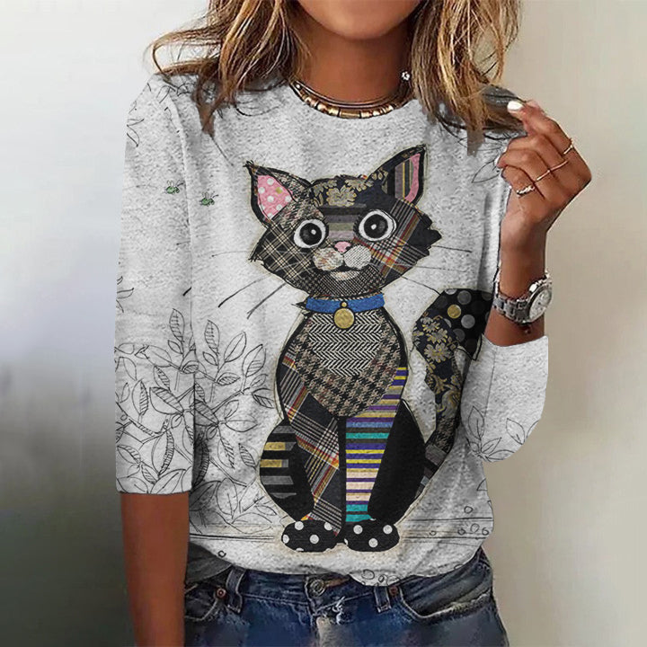 Fun Cat Print Women's T-Shirt elevenforest