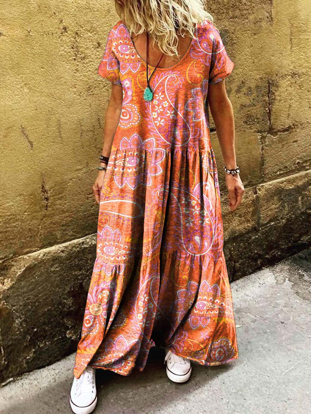 Women's Hippie Art Painting Print Dress