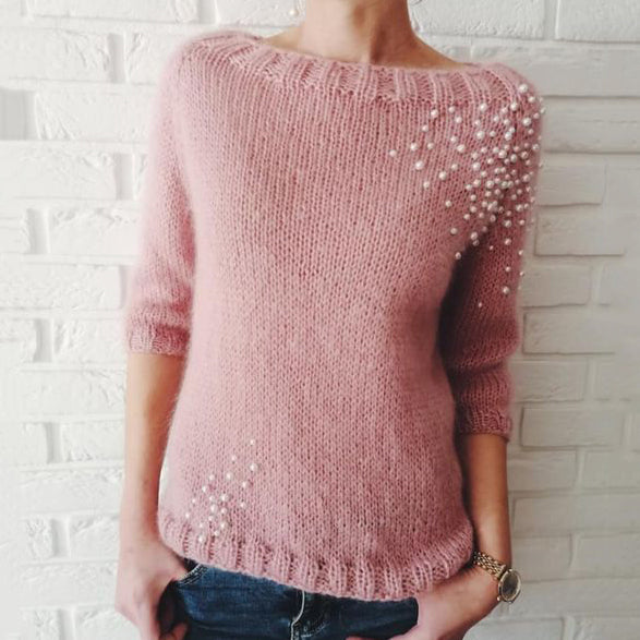 Breast Cancer Awareness Pearl Sweater artswardrobe