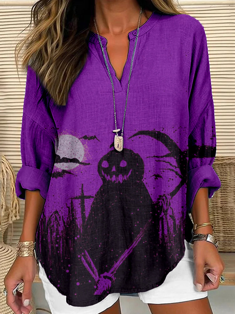 Vintage Halloween Pumpkin Ghost Art Cozy Tunic artswardrobe