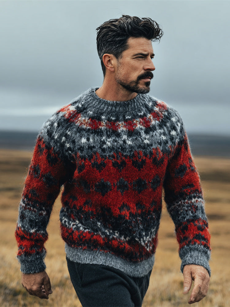 Vintage British-style Christmas Men's Knit Sweater artswardrobe