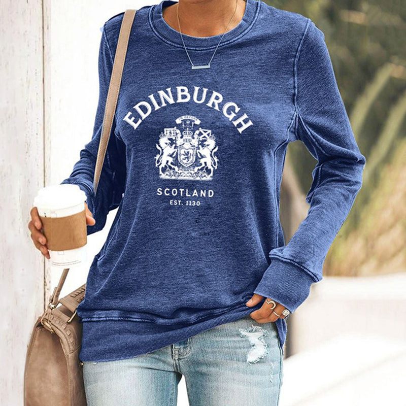Comstylish Women's Edinburgh Travel Printed Casual Sweatshirt