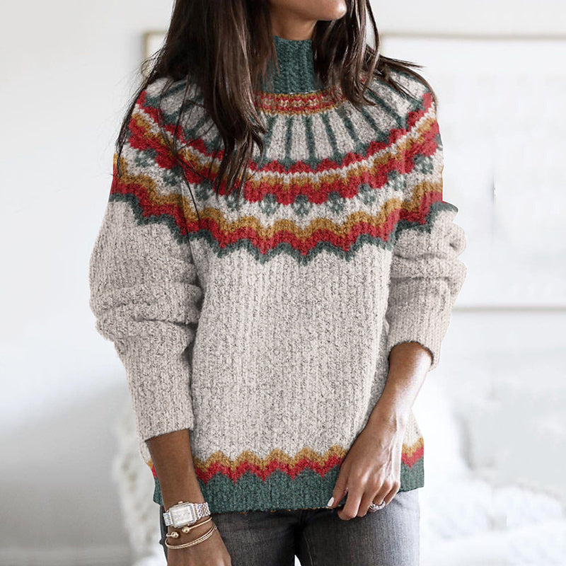 Vintage Icelandic Tribal Knitted Jacquard Turtleneck Sweater elevenforest