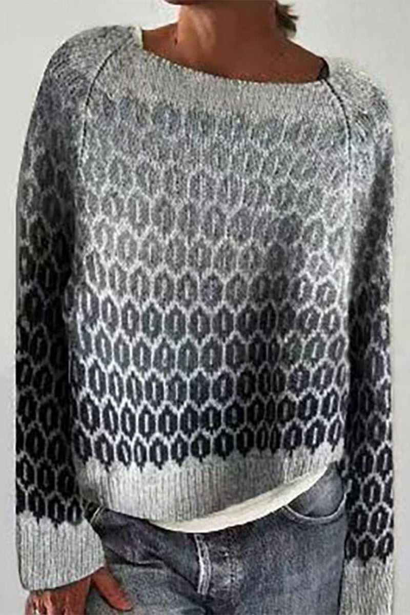 Maglione in cotone con motivi vintage
