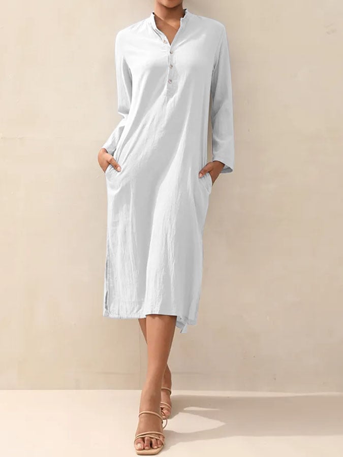 Women's Casual Linen Classic Dress