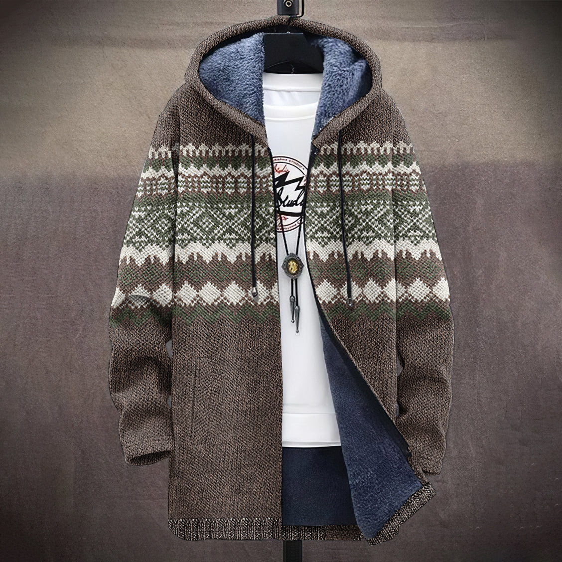 Vintage Knitted Jacquard Pattern Cozy Cardigan Sweater elevenforest