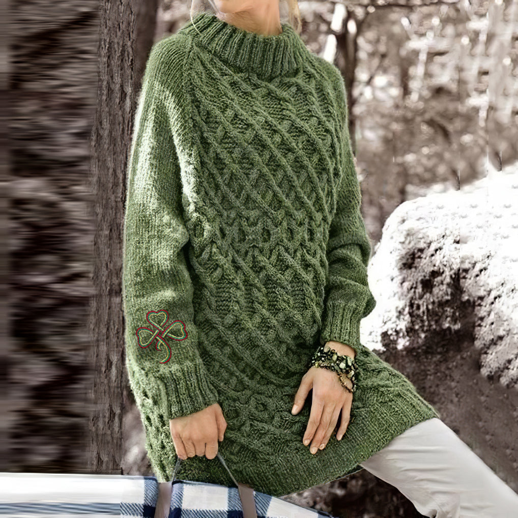 Women's Shamrock Embroidered Alain Sweater Dress artswardrobe