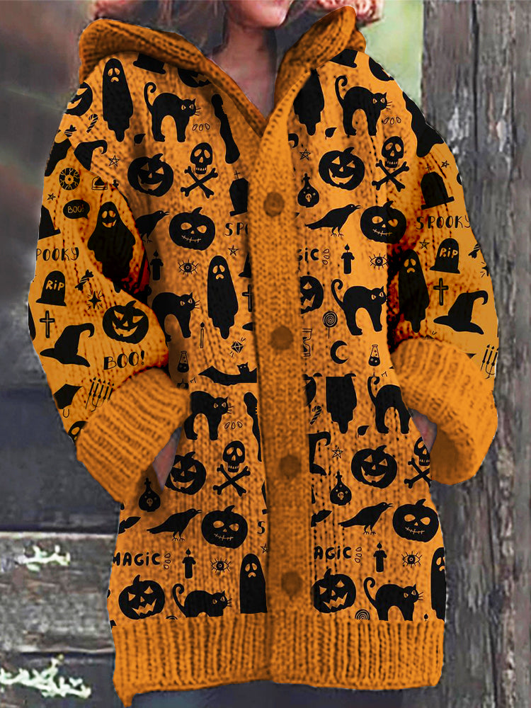 Halloween Black Cats Cardigan Sweater artswardrobe
