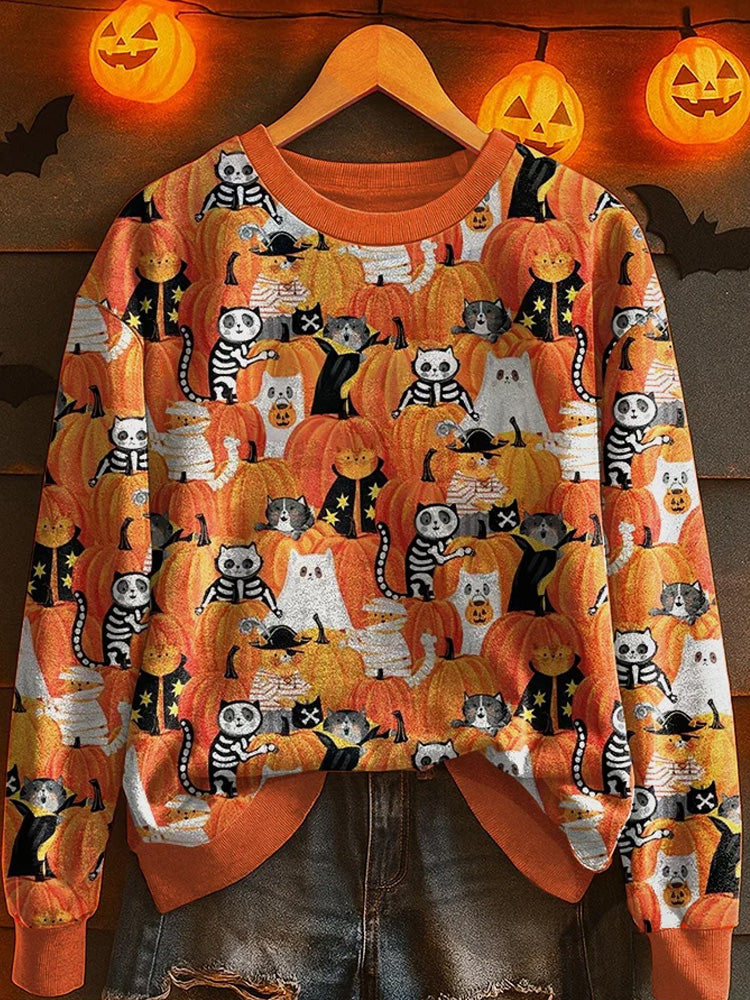 Women's Retro Halloween Graphic Sweatshirt artswardrobe